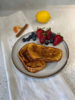 Una foto de Torrijas sin gluten, sin lactosa y sin huevo