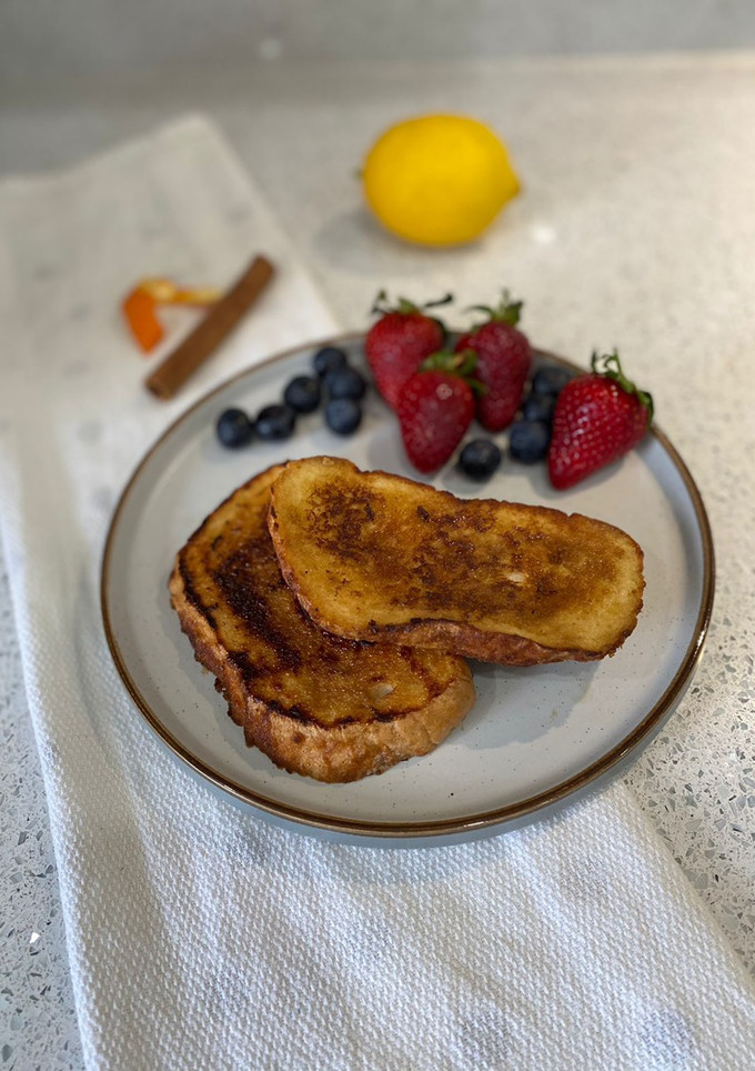 Una foto de Torrijas sin gluten, sin lactosa y sin huevo