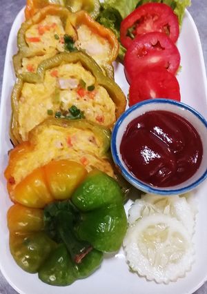 รูปของ พริกหวานไข่เจียวไก่สับ