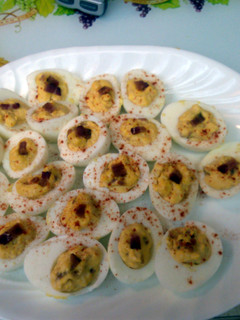 A picture of Smoked Bacon Deviled Eggs.