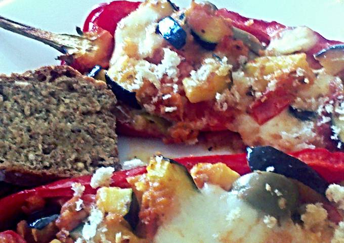 Sig's stuffed sweet peppers with vegetables and mozzarella
