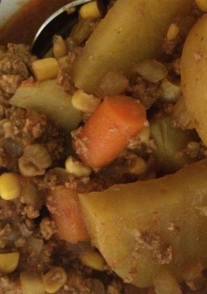A picture of Crockpot Turkey Burger Soup.