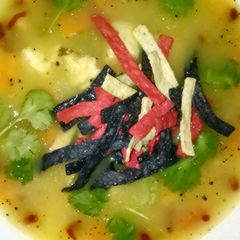 A picture of Chicken+Rice Tortilla Soup.