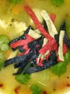 A picture of Chicken+Rice Tortilla Soup.