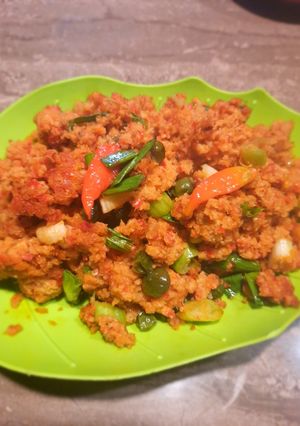 Foto resep Tumis oncom leunca mercon