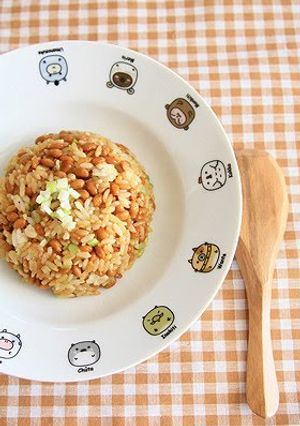 A picture of Easy 5 Minute Recipe! Fried Rice with Natto.