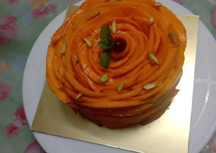 Mango rose cake