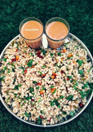 A picture of Sabudana khichdi Gujarati style.