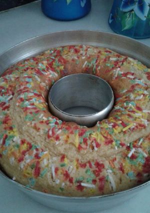 صورة لوصفة كيكة ملونه 🍰