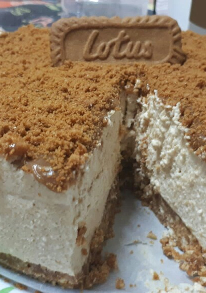 Una foto de Tarta de queso Lotus fría