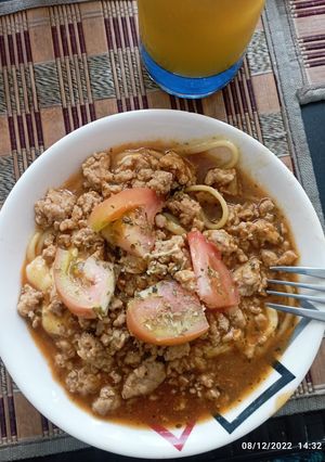Una foto de Pasta bolognesa