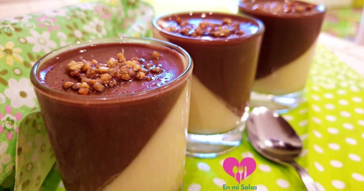 Panna Cotta de Vainilla y Chocolate Receta de Belén 