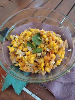 Foto resep Tumis Jagung, wortel, bakso, sosis (Topping Pizza)