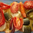 Patatas al horno con verduras