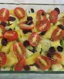 Ensalada de palta, ananá y pasas de uva