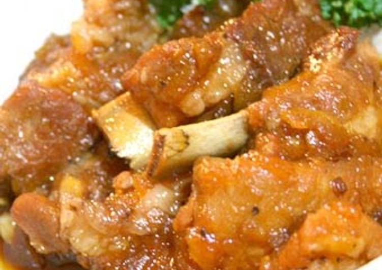 Steps to Make Speedy 10 Minutes in a Pressure Cooker! Spare Ribs Simmered in Yuzu Tea