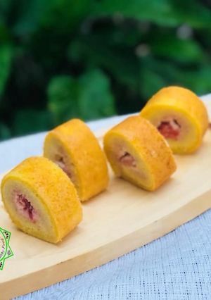 Hình của món Bánh bông lan cuộn nướng chảo chống dính.