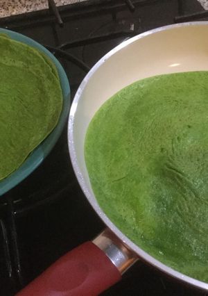 Una foto de Panqueques de espinaca