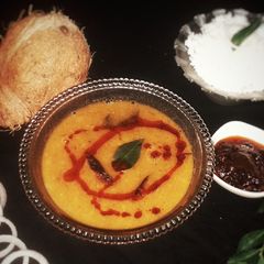 A picture of Sambar With Rice.