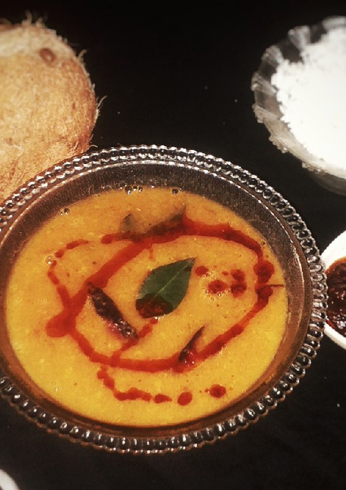 A picture of Sambar With Rice.
