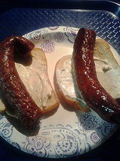 A picture of Sausage sandwiches.