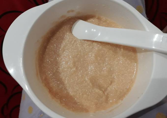 Mpasi 6m salmon nasi putih tahu