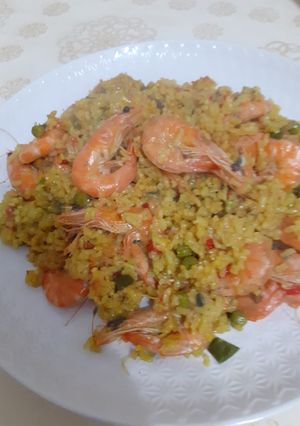 صورة لوصفة الأرز بالقمرون 🍤
