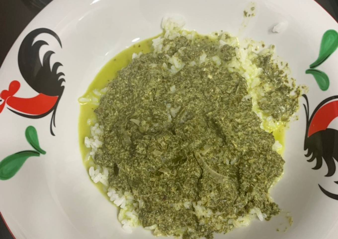 Sayur daun singkong tumbuk