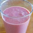 Batido de fresa, coco, jengibre y soja de vainilla