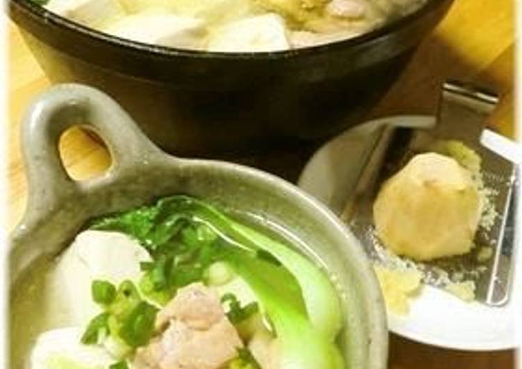 Simple Way to Prepare Speedy Gingery Chicken and Tofu Hot Pot