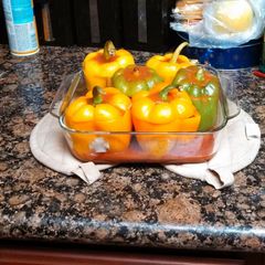 A picture of stuffed peppers.