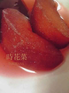 A picture of Simple Fall Colored Wine Simmered Apples.