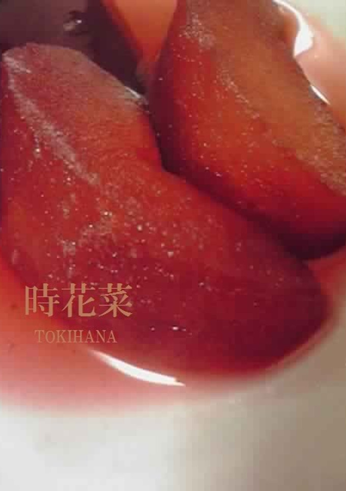 A picture of Simple Fall Colored Wine Simmered Apples.