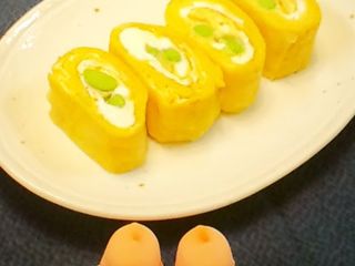 For Bento: Marbled Tamagoyaki with Edamame