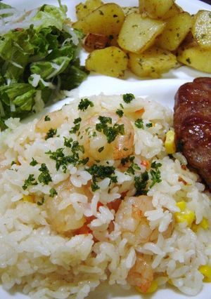A picture of Rice Cooker Shrimp Pilaf.