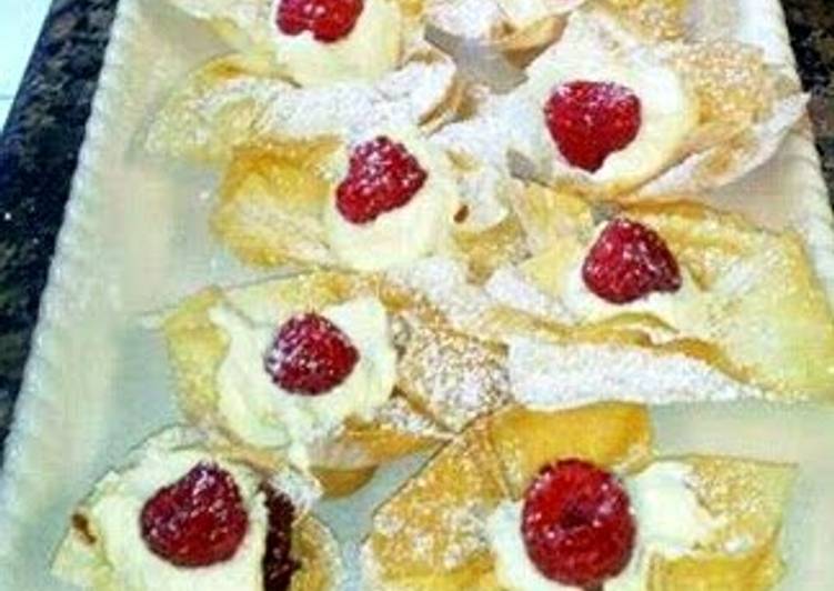 Recipe of Homemade ~Raspberry Cream Phyllo Cups~