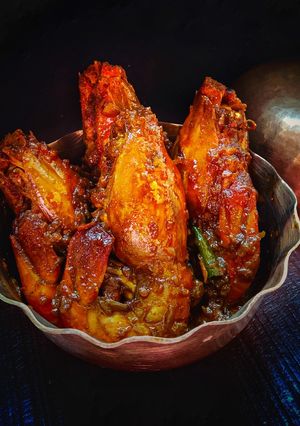 লাল লাল ঝাল চিংড়ি কারি (chingri curry recipe in Bengali) রেসিপির প্রধান ছবি