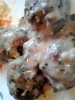 A picture of Mushroom Meatballs.