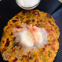 A picture of Makki methi Parantha.