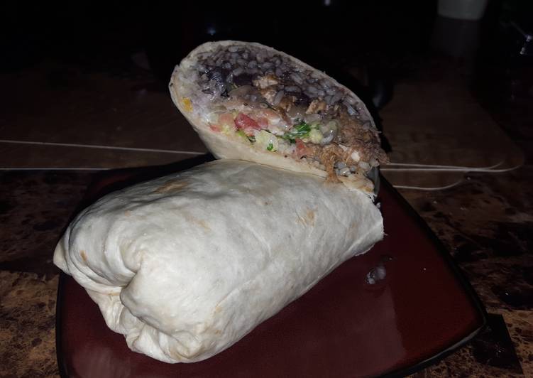 Recipe of Super Quick Homemade Grilled chicken and braised pork burrito