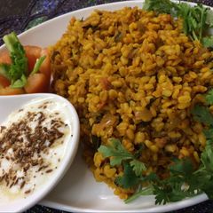 Dry yellow moong dal subzi A picture of Dry yellow moong dal subzi.