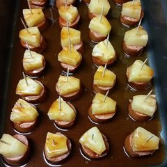 A picture of Glazed Sausage and Pineapple.