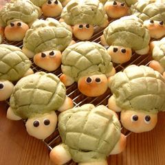 A picture of So Cute! Turtle-Shaped Melon Bread.
