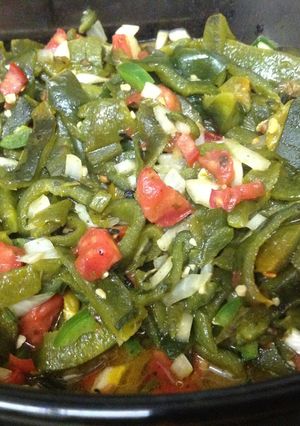 A picture of Slices Of Fresh Pasilla Chilies.