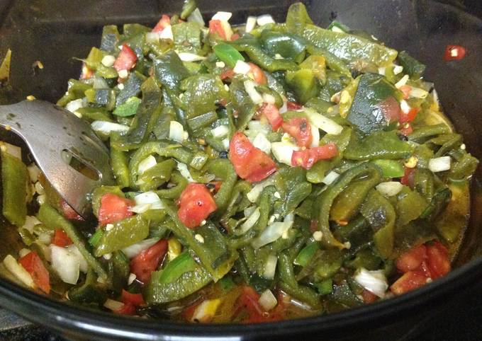 Slices Of Fresh Pasilla Chilies