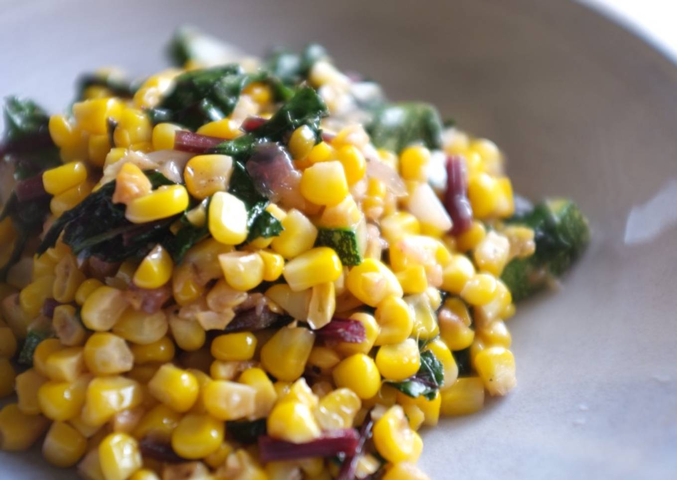 Fried Corn & Zucchini with Coriander and Thyme