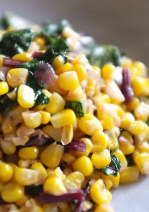 A picture of Fried Corn & Zucchini with Coriander and Thyme.