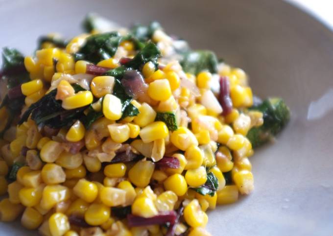 Fried Corn & Zucchini with Coriander and Thyme