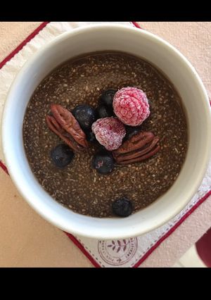 Una foto de Chía y cacao pudding