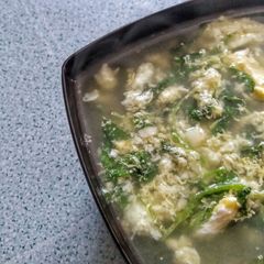 A picture of Spinach and Eggs Soup.